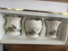 Lenox Bunny Votive Candle Holders Set of 3 Nib Porcelain Bunny Butterfly Flowers