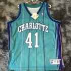 Vintage Starter Charlotte Hornets Glen Rice Pro-Cut Jersey Size 48 NWT Signed