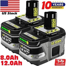 12Ah For Ryobi 18V One Plus P108 18V Lithium-ion High Capacity Battery/Charger