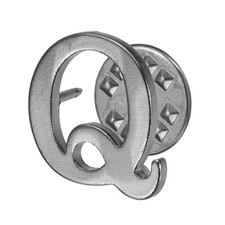 Letter Lapel Pins for Men Women Initial Alphabet Letter-Q Collar Gunmetal Gray