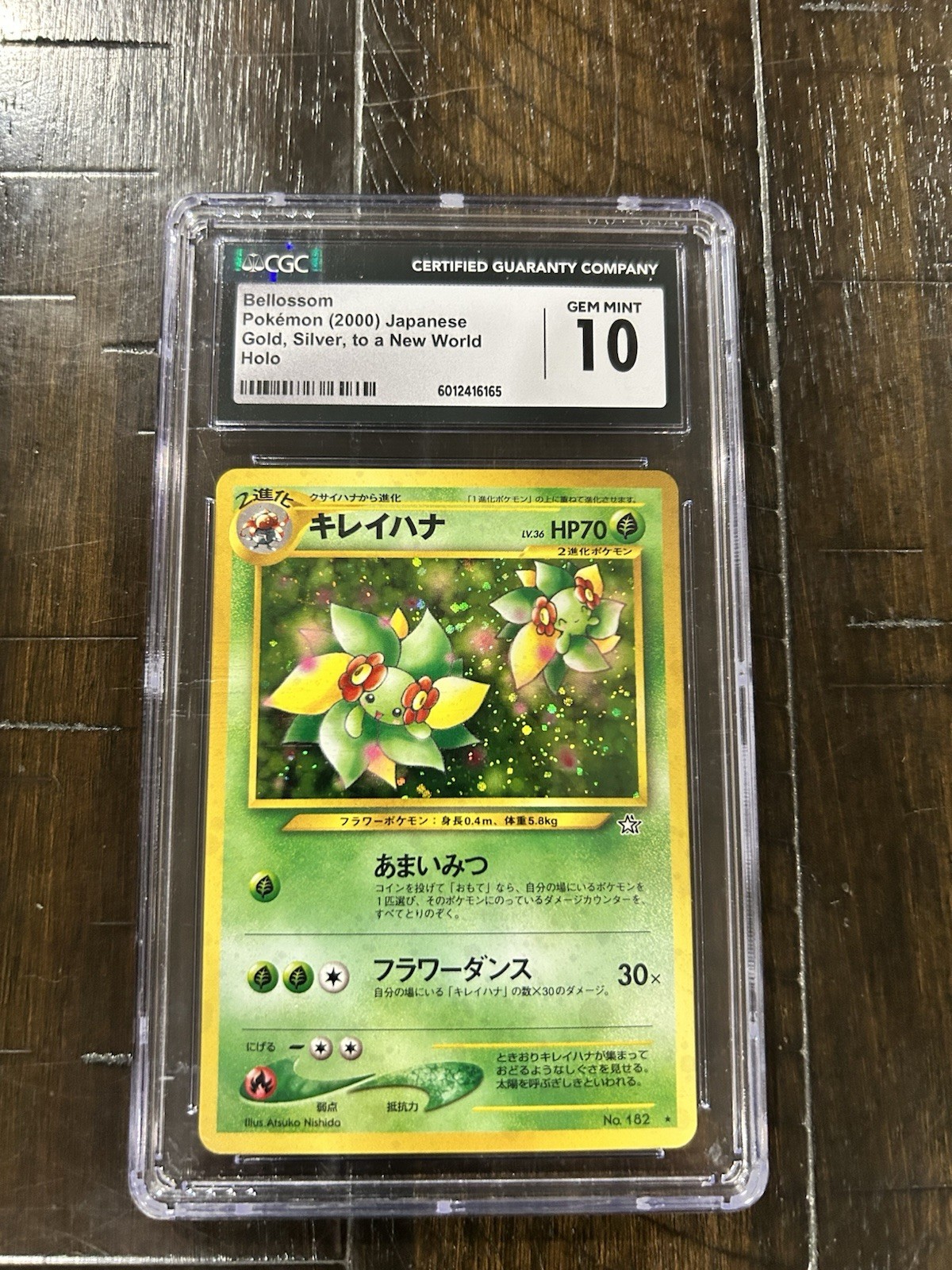 Bellossom 182 CGC 10 Gem Mint Gold, Silver, to a New World JP Holo 2000 🌺