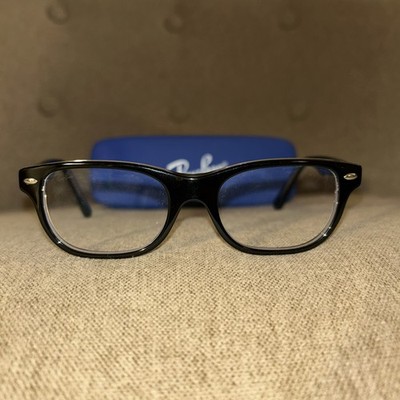 NEW RAY-BAN JUNIOR RB 1555 3529 BLACK AUTHENTIC W/CASE EYEGLASSES 48-16