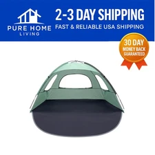 Portable Beach Tent with UPF 50+ UV Protection for 3-8 Persons – Mint Green