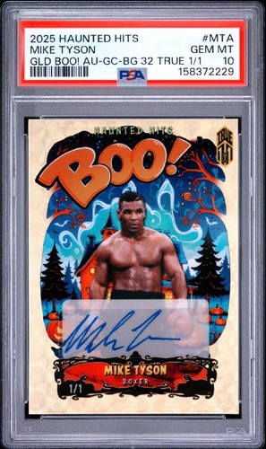2025 WILD CARD HAUNTED HITS MIKE TYSON GOLD BOO! AUTO 1/1 PSA 10