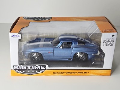 Jada Bigtime Muscle - 1963 Chevy Corvette Sting Ray Blue 1:24 Diecast