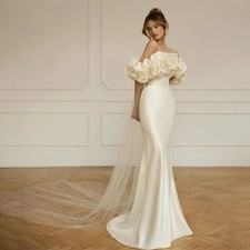 3 In 1 Mermaid Wedding Dress 2025 Off Shoulder Flowers Bride Gown Princess