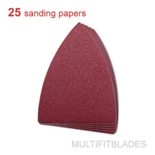 25 Pack: 120 Grit Multi-Tool Finger Size Sanding Sheets - Fein, Bosch, Dremel+