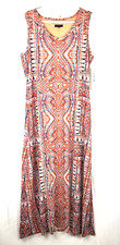 Tribal Women’s Orange Maxi Tank Dress, Size Large