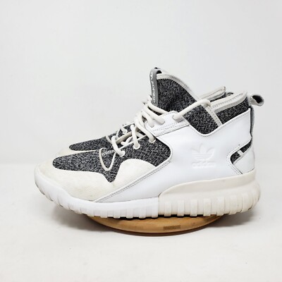 Adidas Tubular X Shoes Mens White Grey Lace Up High Top