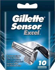 Gillette Sensor Excel Razor Blades for Men Pack of 10 Blades Original Genuine UK