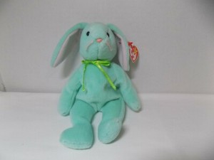 green bunny beanie baby