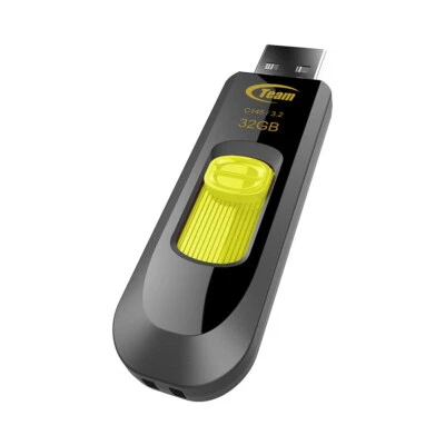 Team Group 32GB C145 USB 3.2 Memory Stick Flash Drive - Black/Yellow, UK Seller