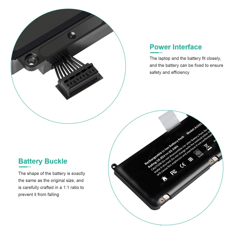 Batería A1342 A1331 para Apple MacBook 13" (Blanco Unibody finales de 2009 / mediados de 2010) Foto 3 de 4