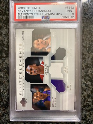 2003-04 Upper Deck Finite Elements Warmups Kobe Bryant Michael Jordan PSA 9 #/50