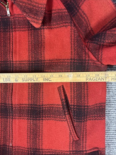 Vintage 50s The Bay Buffalo Plaid Wool Hunting Suit Jacket Pants Zip Button READ - Picture 8 of 20