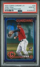 2024 TOPPS CHROME L/E JOSE TENA PURPLE REFRACTOR #/250 #29 RC PSA 10 ROOKIE