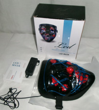 Halloween Glowing Skull LED Light Up Halloween Mask Glow Face BLUE NIB