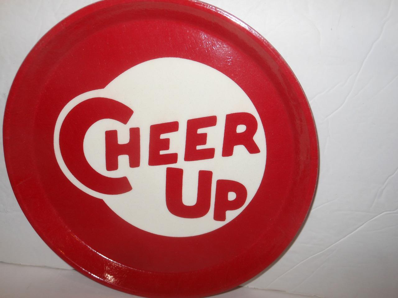 RARE ORIGINAL FISHS EDDY BRIGHT RED CHEER UP CAMTRAY CAMBRO SERVING