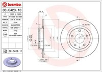 2X Brembo 08.C423.11 Bremsscheibe FüR Mazda