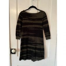 Express Green And Black stripe zebra pattern knit XS Sweater Dress