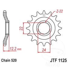 JT Front Sprocket 15 Tooth 520 Pitch For Aprilia Tuareg 600 Wind 87-91