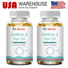 3x Strength 2500mg EPA  DHA, Advanced Omega 3 Fish Oil 2 x 120 Capsules MENXI