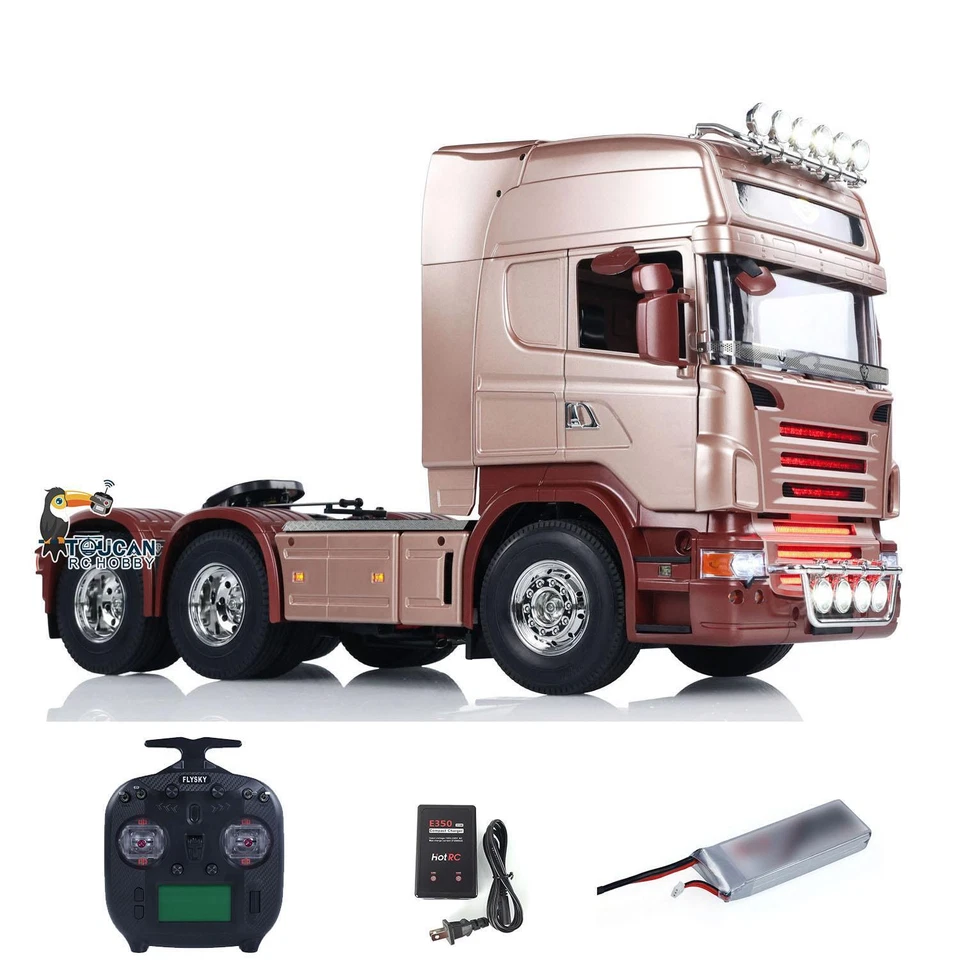 ST8 Radio 3 Axles 6X4 1:14 RC Tractor Truck R620 RTR Painted Car ESC Smoke Motor - Image 4 of 4