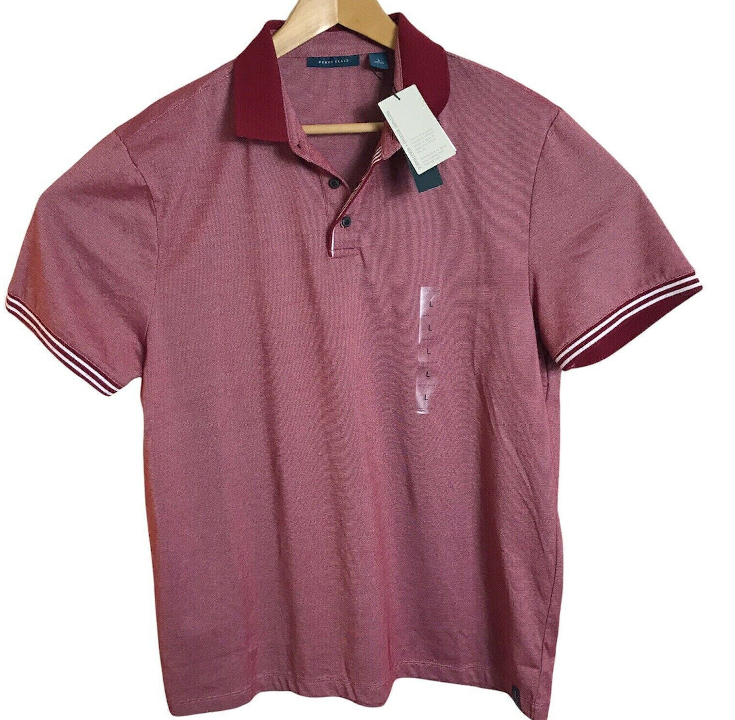Perry Ellis Principles Mens Polo Shirt Moisture Wicking Burgundy XL 8090₽