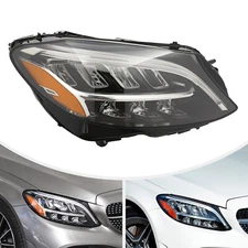 Headlight For 2019-2021 Mercedes-benz C300 C43 Right Led Lamp Closed Assembly