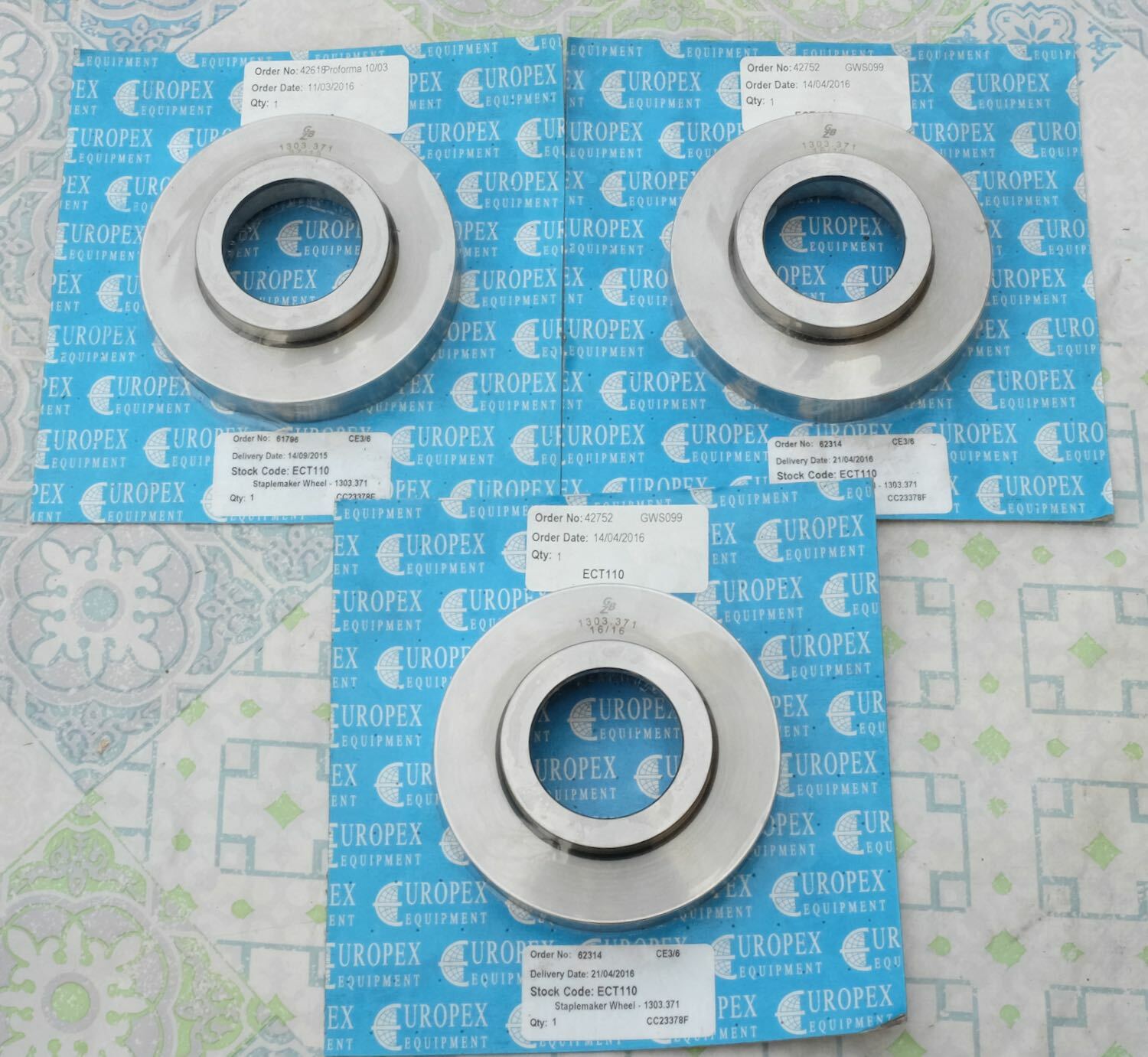 Roue de brocheuse Europex ECT110 diametre 55,8 mm de rechange 3 pieces