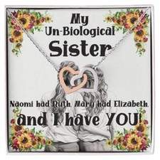 My Un-Biological Sister Double Heart Necklace Give your Best friend a gift she