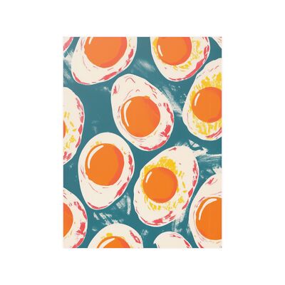 Retro Eggs Wall Art Sunny Side Up Eggs Print Retro Eggs Print RGB Kitchen Art