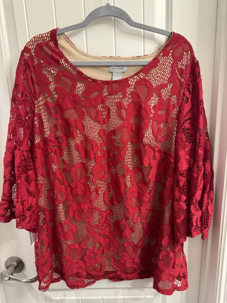Catherine's 0X Red Lace Top | eBay