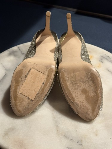 vanka Trump Silver & Gold Sequence Stiletto High Heel 4 1/2 Inch Heel SZ 9 - Picture 8 of 11