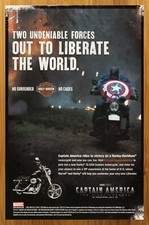 2011 Harley Davidson/Captain America First Avenger Print Ad/Poster Marvel Art