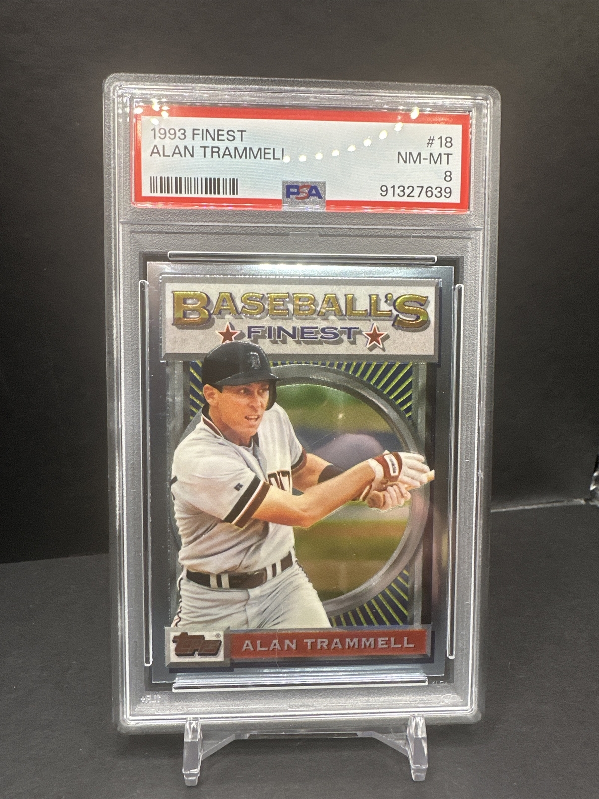 1993 FINEST Alan Trammell  #18 PSA 8 Clean Fresh New Slab Tigers HOF