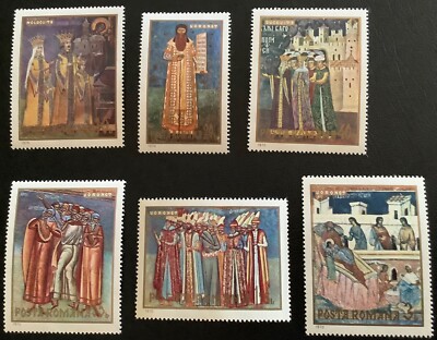 RUMANIA 1969 -1970. Frescos y Pinturas de Monasterios Modavos. 2 series NHM
