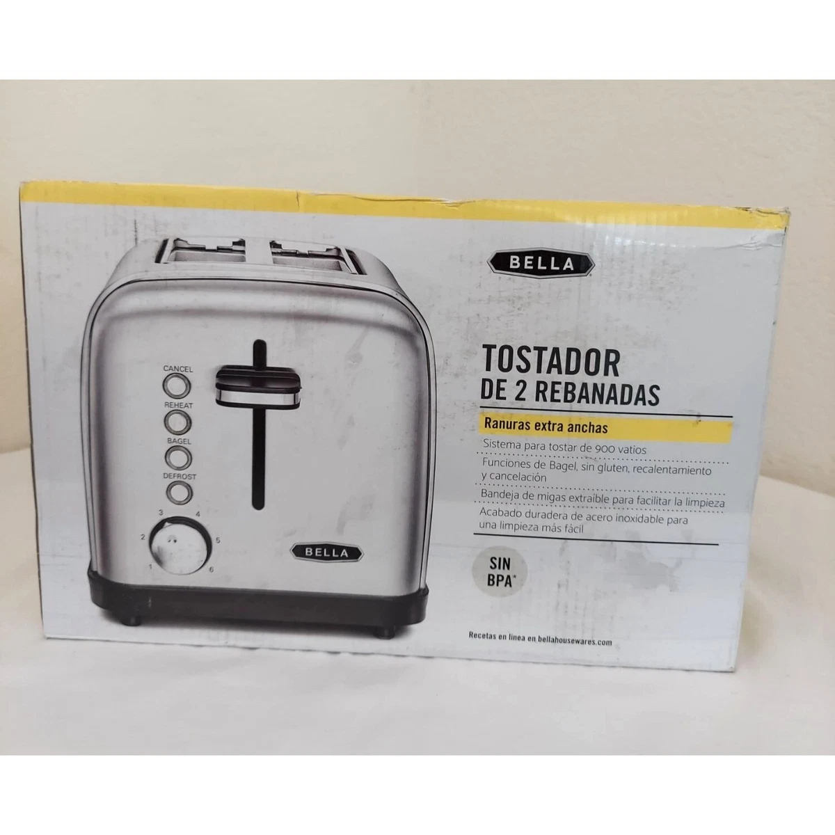 BELLA Pro 4 Slice Digital Toaster, Stainless Steel 