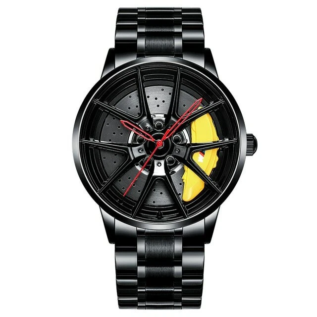 BMW M3 3D Brake Caliper Wheel Watch Steel Leather or Mesh Band