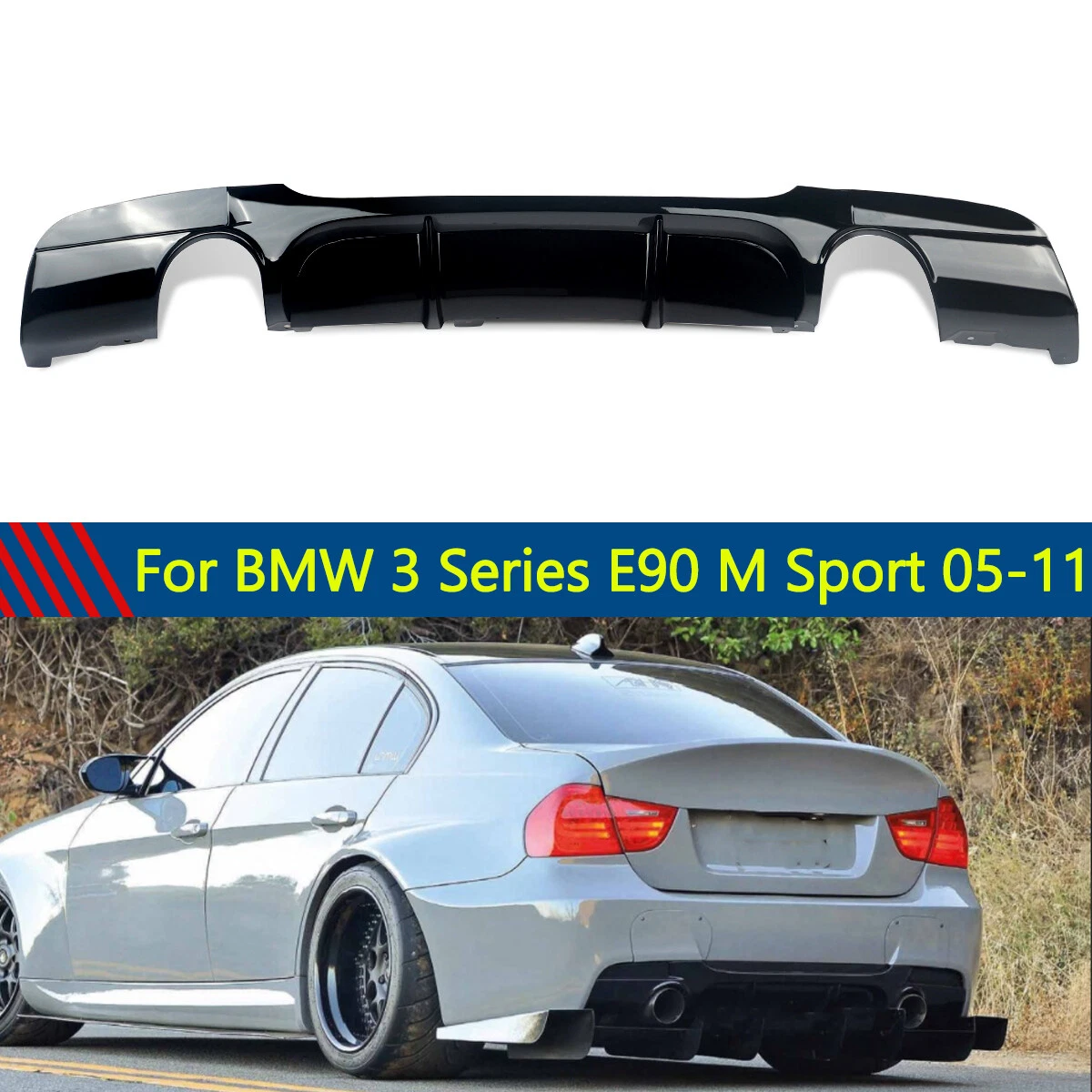 Rear diffuser for M Sport bumper For BMW E90 E91 2004-2012