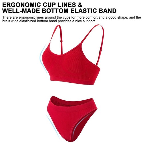 Women's Push Up Bra And Panty Set Pull over Bralette Underwear M L XL 2XL Sport - Picture 3 of 16