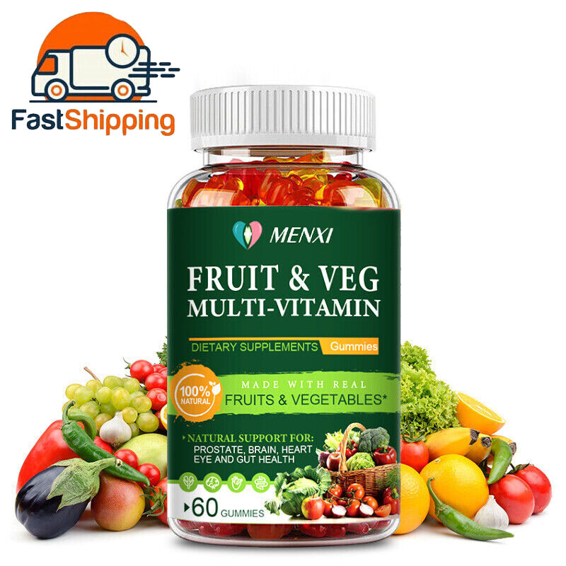MENXI Fruits & Veggies 60 Fruit & Veggie Supplement Gummies Vitamins & Minerals