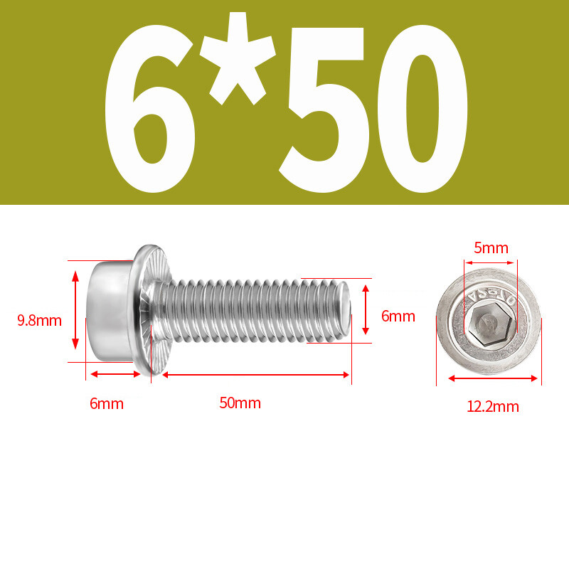 M3 M4 M5 M6 M8 Flanged Button Head Screw Allen Socket