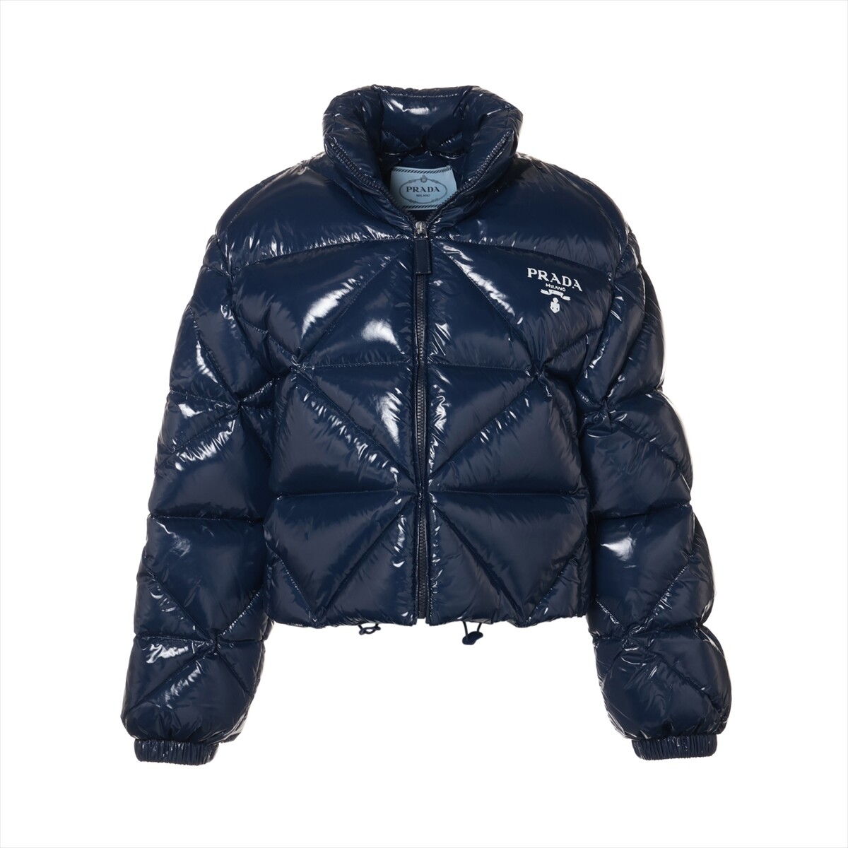 【極上美品】21年新作PRADA軽量ダウンジャケット　ネイビー　42 極上美品】21年新作PRADA軽量ダウンジャケットネイビー42