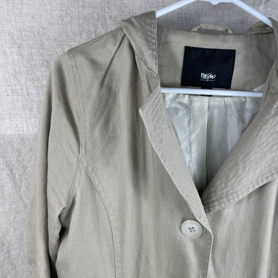 Mossimo Women's Tan Beige Long Sleeve Lined Button Up Trench Coat Size Medium - Изображение 3 из 4