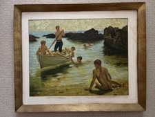 Hand-painted oil reproduction of Henry Scott Tuke’s "Morning Splendour" – 65×50 