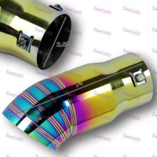 Jdm Titanium Tip Stainless Steel Exhaust Muffler Tip 2.5 Inlet - 3 Outlet New