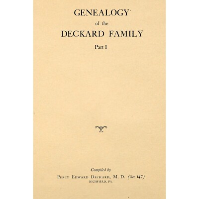 Genealogy of the Deckard Family,