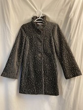 3 Sisters Coat Jacket 3s871 1381 Small Brown Leopard Purple Lined Heavy