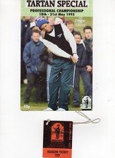 Golf memorabilia Tartan Championship Pass & Draw sheet Dalmahoy 17-21.5.1995